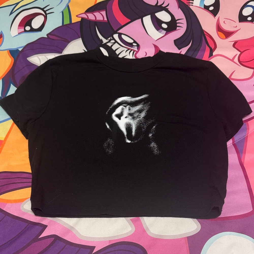 Faded Ghostface Black CropTop